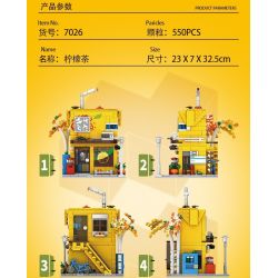 DK 7026 non  QUÁN TRÀ CHANH bộ đồ chơi xếp lắp ráp ghép mô hình City LEMON TEA Thành Phố 554 khối