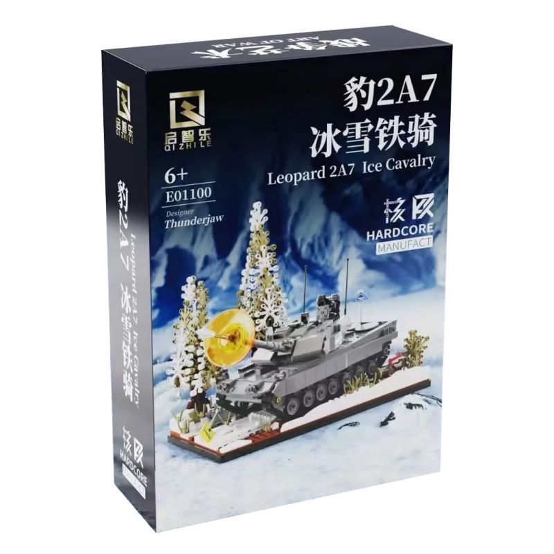 QIZHILE E01100 01100 101100 non  KỴ BINH BĂNG LEOPARD 2A7 bộ đồ chơi xếp lắp ráp ghép mô hình Military Army LEOPARD 2A7 ICE CAVALRY Quân Sự Bộ Đội