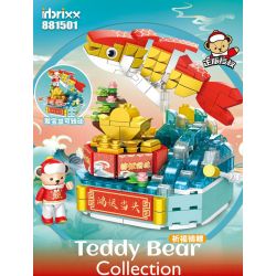 INBRIXX 881501 non  CẦU NGUYỆN CÁ KOI bộ đồ chơi xếp lắp ráp ghép mô hình TEDDY BEAR