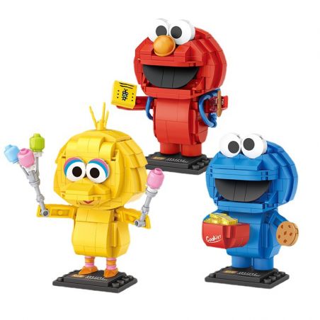 LOZ 4108 non  ĐƯỜNG MÈ bộ đồ chơi xếp lắp ráp ghép mô hình Movie & Game SESAME STREET Phim Và Trò Chơi 707 khối