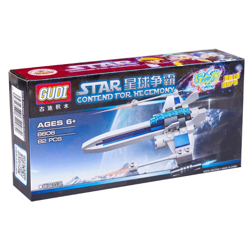 GUDI 8606 non Lego CHIẾN ĐAO XANH bộ đồ chơi xếp lắp ráp ghép mô hình Star Wars STAR CONTEND FOR HEGEMONY Chiến Tranh Giữa Các Vì Sao 82 khối