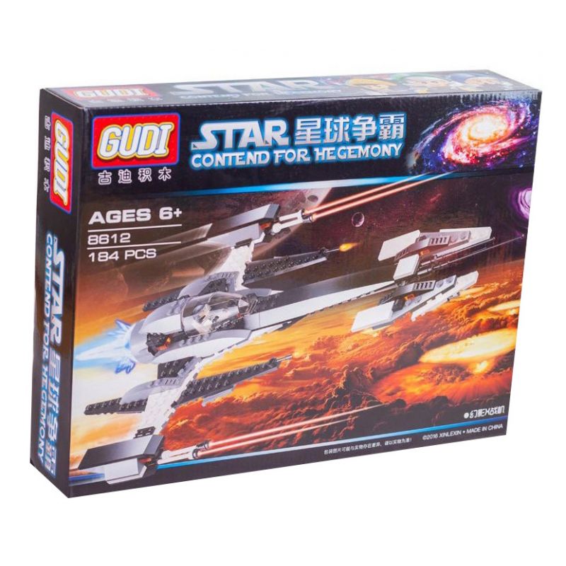 GUDI 8612 non  MÁY BAY CHIẾN ĐẤU PHANTOM X bộ đồ chơi xếp lắp ráp ghép mô hình Star Wars STAR CONTEND FOR HEGEMONY Chiến Tranh Giữa Các Vì Sao 184 khối