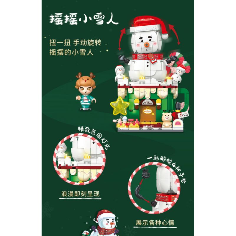 GEKKOSHA 801008 non  LẮC NGƯỜI TUYẾT NHỎ bộ đồ chơi xếp lắp ráp ghép mô hình