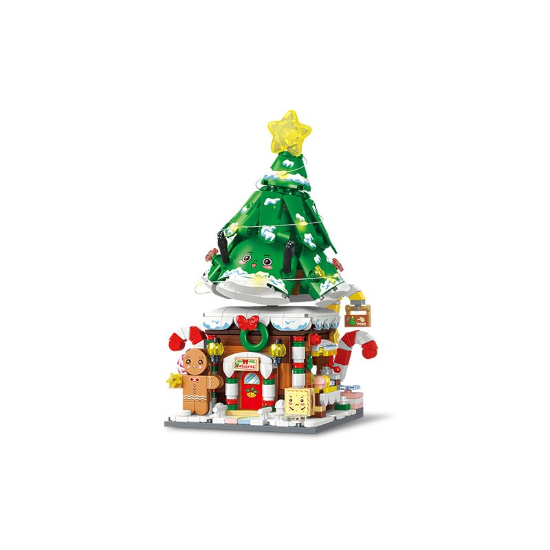 GEKKOSHA 801006 non Lego LẮC CÂY GIÁNG SINH bộ đồ chơi xếp lắp ráp ghép mô hình Modular Buildings Mô Hình Nhà Cửa