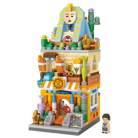 LOZ 1652 non  NHÀ KHẢO CỔ bộ đồ chơi xếp lắp ráp ghép mô hình Mini Modular Đường Phố Thu Nhỏ 418 khối