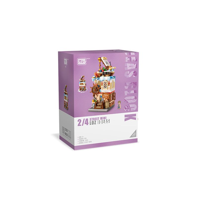 LOZ 1650 non  NHÀ HÀNG HẢI bộ đồ chơi xếp lắp ráp ghép mô hình Mini Modular Đường Phố Thu Nhỏ 380 khối