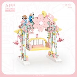 LOZ 1126 non  XÍCH ĐU HOA bộ đồ chơi xếp lắp ráp ghép mô hình Girl Con Gái 626 khối