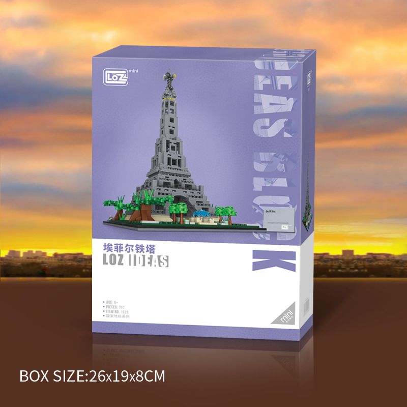 LOZ 1929 non  THÁP EIFFEL bộ đồ chơi xếp lắp ráp ghép mô hình Buildings 792 khối