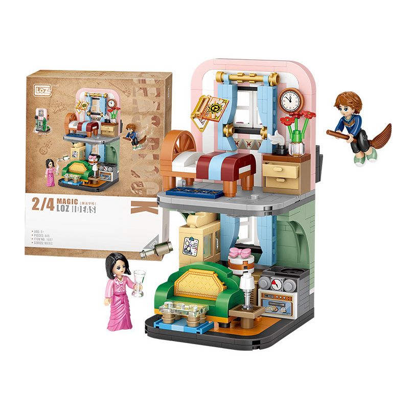 LOZ 1667 non Lego KỲ NGHỈ KỲ DIỆU bộ đồ chơi xếp lắp ráp ghép mô hình MAGIC SCHOOL 445 khối