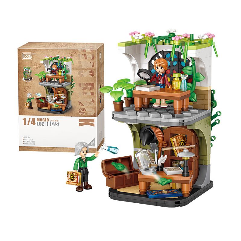 LOZ 1666 non Lego LỚP HỌC THẢO DƯỢC bộ đồ chơi xếp lắp ráp ghép mô hình MAGIC SCHOOL 425 khối