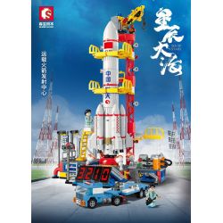 SEMBO 203336 non  RA MẮT TRUNG TÂM XE bộ đồ chơi xếp lắp ráp ghép mô hình Space SEA OF STARS Thám Hiểm Không Gian 728 khối
