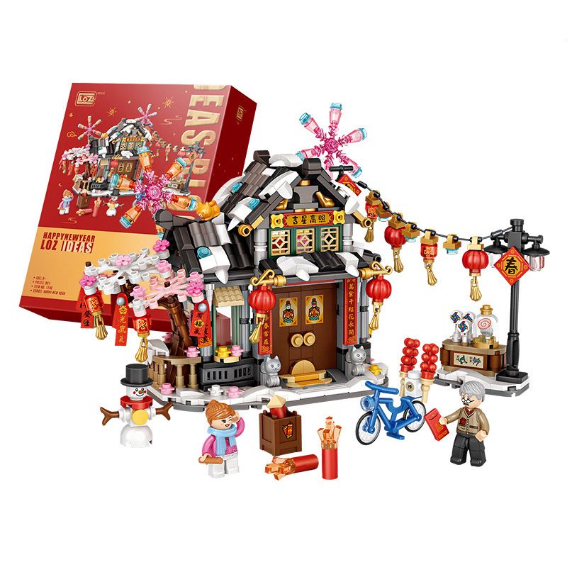 LOZ 1240 non Lego NGÔI NHÀ MÙA XUÂN bộ đồ chơi xếp lắp ráp ghép mô hình Chinese Traditional Festivals Lễ Hội Cổ Truyền 891 khối