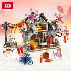 LOZ 1240 non  NGÔI NHÀ MÙA XUÂN bộ đồ chơi xếp lắp ráp ghép mô hình Chinese Traditional Festivals Lễ Hội Cổ Truyền 891 khối