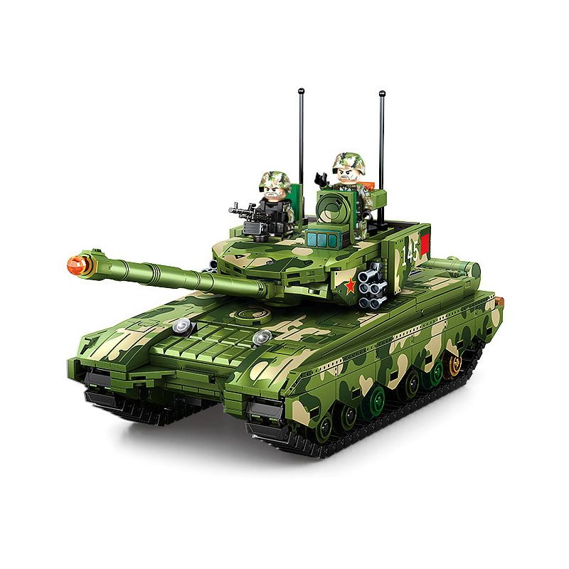 SEMBO 203145 non Lego XE TĂNG CHIẾN ĐẤU CHỦ LỰC 99B bộ đồ chơi xếp lắp ráp ghép mô hình Military Army 99B MAIN BATTLE TANK Quân Sự Bộ Đội 932 khối