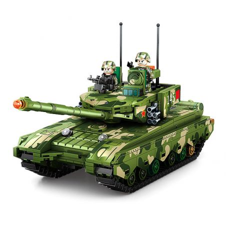 SEMBO 203145 non  XE TĂNG CHIẾN ĐẤU CHỦ LỰC 99B bộ đồ chơi xếp lắp ráp ghép mô hình Military Army 99B MAIN BATTLE TANK Quân Sự Bộ Đội 932 khối