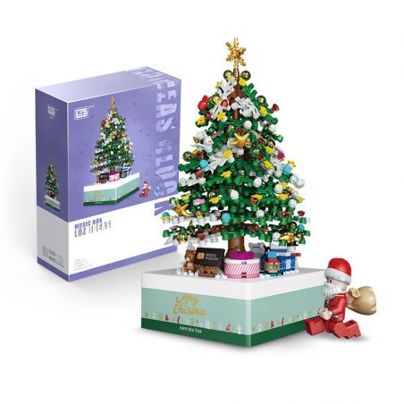 LOZ 1237 non  HỘP NHẠC CÂY THÔNG NOEL bộ đồ chơi xếp lắp ráp ghép mô hình Christmas Giáng Sinh 506 khối