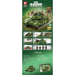 SEMBO 203145 non  XE TĂNG CHIẾN ĐẤU CHỦ LỰC 99B bộ đồ chơi xếp lắp ráp ghép mô hình Military Army 99B MAIN BATTLE TANK Quân Sự Bộ Đội 932 khối