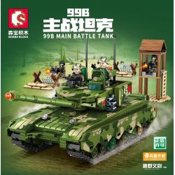 SEMBO 203145 non  XE TĂNG CHIẾN ĐẤU CHỦ LỰC 99B bộ đồ chơi xếp lắp ráp ghép mô hình Military Army 99B MAIN BATTLE TANK Quân Sự Bộ Đội 932 khối