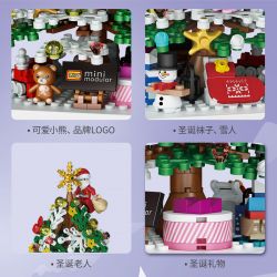 LOZ 1237 non  HỘP NHẠC CÂY THÔNG NOEL bộ đồ chơi xếp lắp ráp ghép mô hình Christmas Giáng Sinh 506 khối