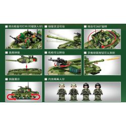 SEMBO 203145 non  XE TĂNG CHIẾN ĐẤU CHỦ LỰC 99B bộ đồ chơi xếp lắp ráp ghép mô hình Military Army 99B MAIN BATTLE TANK Quân Sự Bộ Đội 932 khối