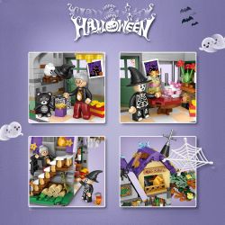 LOZ 1233 non  NGÔI NHÀ HALLOWEEN bộ đồ chơi xếp lắp ráp ghép mô hình Lễ Hội Hóa Trang Ma Quỷ 765 khối