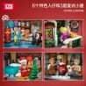 LOZ 1054 non  QUÁN CÀ PHÊ GIÁNG SINH bộ đồ chơi xếp lắp ráp ghép mô hình Modular Buildings Mô Hình Nhà Cửa 2506 khối