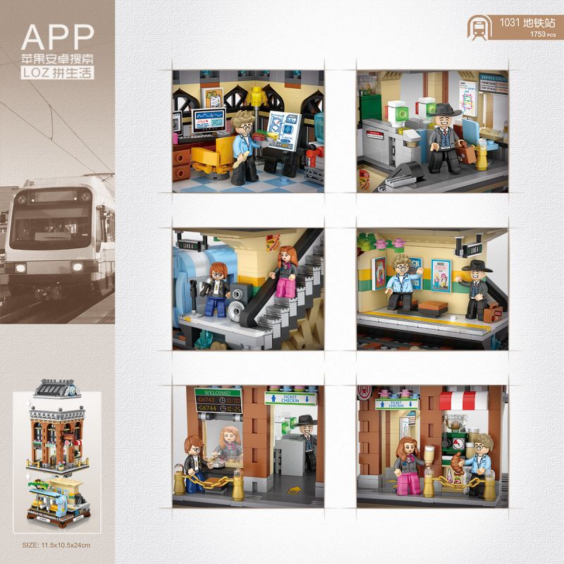 LOZ 1031 non  TRẠM TẦM NHÌN bộ đồ chơi xếp lắp ráp ghép mô hình City Thành Phố 1753 khối