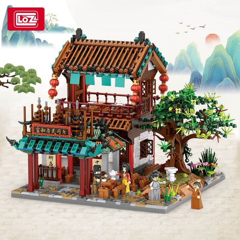 LOZ 1058 non  CHÂN CỬA HÀNG CHÀO ĐÓN bộ đồ chơi xếp lắp ráp ghép mô hình 2051 khối