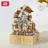 LOZ 1239 non  HỘP NHẠC CỐI XAY GIÓ bộ đồ chơi xếp lắp ráp ghép mô hình 799 khối