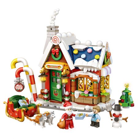 LOZ 1223 non  NGÔI NHÀ GIÁNG SINH bộ đồ chơi xếp lắp ráp ghép mô hình Christmas 788 khối