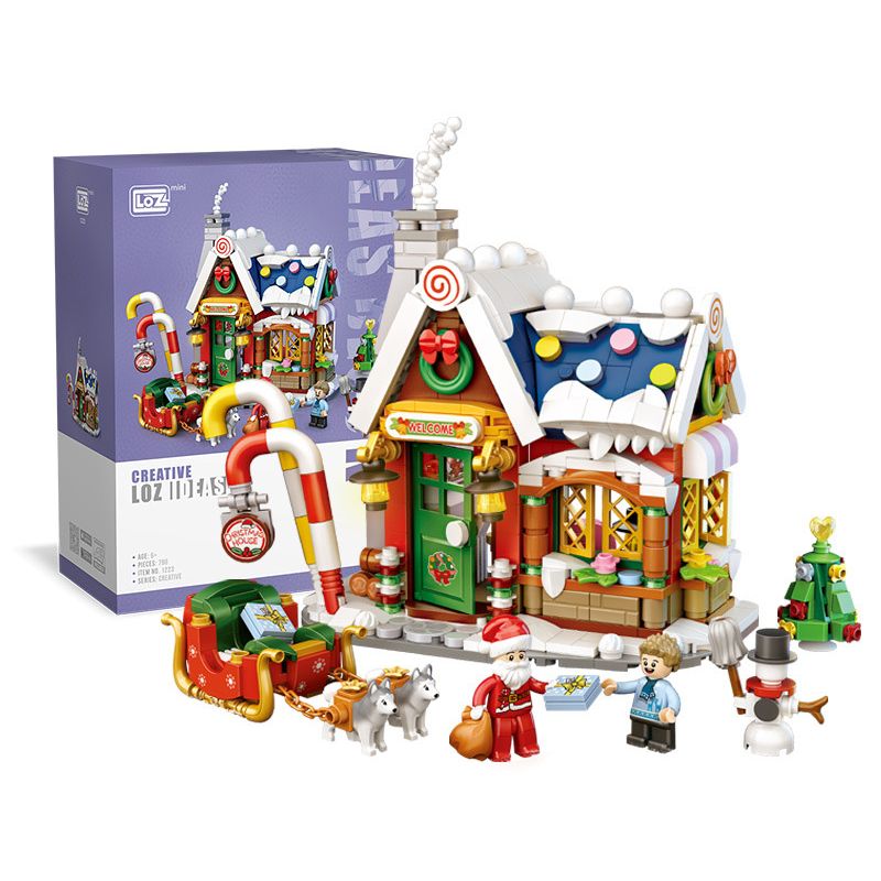 LOZ 1223 non  NGÔI NHÀ GIÁNG SINH bộ đồ chơi xếp lắp ráp ghép mô hình Christmas 788 khối