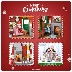 LOZ 1223 non  NGÔI NHÀ GIÁNG SINH bộ đồ chơi xếp lắp ráp ghép mô hình Christmas 788 khối
