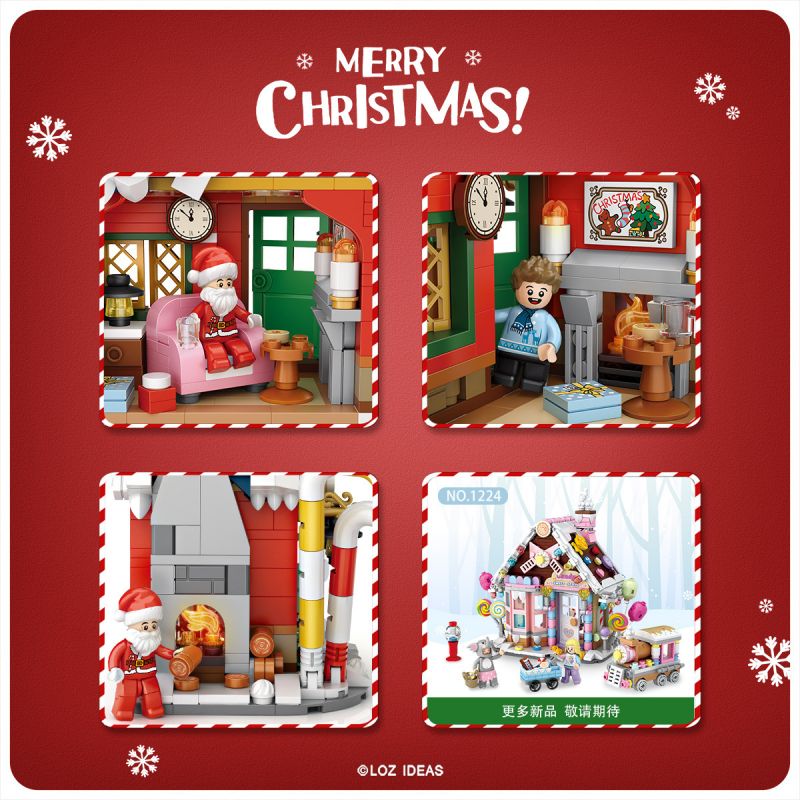LOZ 1223 non  NGÔI NHÀ GIÁNG SINH bộ đồ chơi xếp lắp ráp ghép mô hình Christmas 788 khối