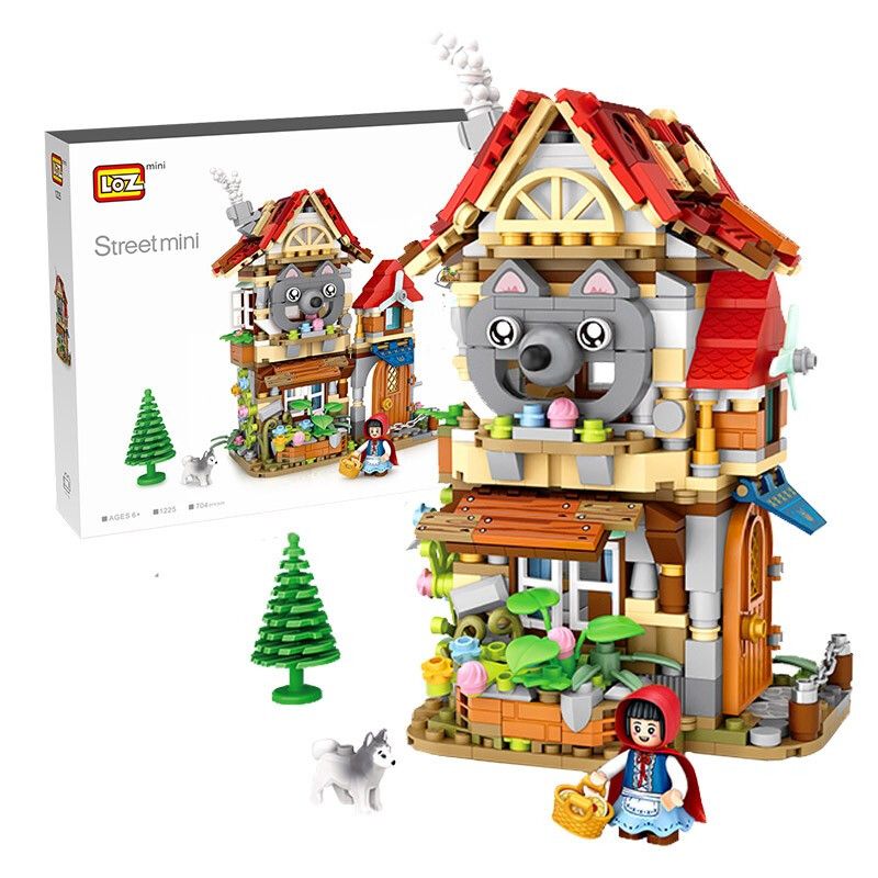 LOZ 1225 non Lego NGÔI NHÀ TRONG RỪNG CỔ TÍCH bộ đồ chơi xếp lắp ráp ghép mô hình FOREST CABIN 704 khối