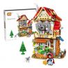 LOZ 1225 non  NGÔI NHÀ TRONG RỪNG CỔ TÍCH bộ đồ chơi xếp lắp ráp ghép mô hình FOREST CABIN 704 khối