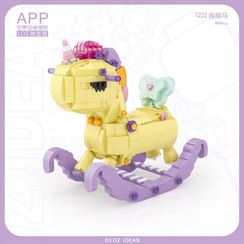 LOZ 1222 non  NGỰA BẬP BÊNH KỲ LÂN bộ đồ chơi xếp lắp ráp ghép mô hình Girl Con Gái 944 khối