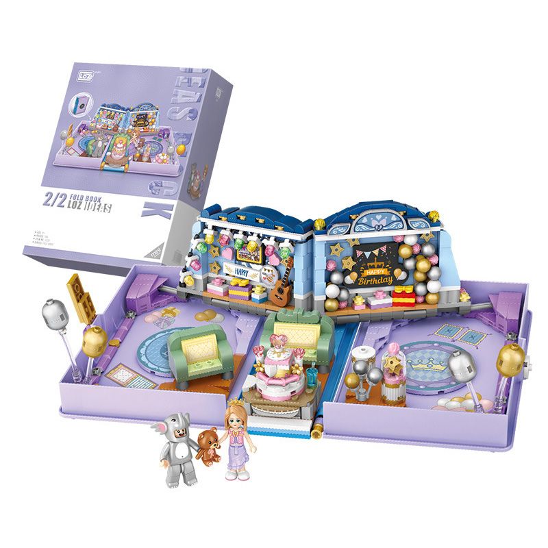 LOZ 1229 non Lego SỔ SINH NHẬT bộ đồ chơi xếp lắp ráp ghép mô hình Seasonal BIRTHDAY BOOK Mùa Lễ Hội 718 khối