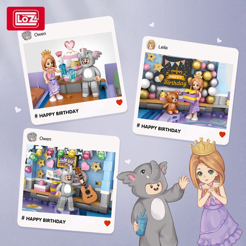 LOZ 1229 non  SỔ SINH NHẬT bộ đồ chơi xếp lắp ráp ghép mô hình Seasonal BIRTHDAY BOOK Mùa Lễ Hội 718 khối