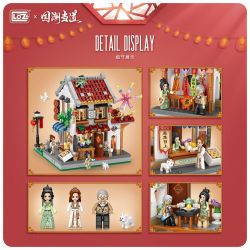 LOZ 1925 non  LỄ HỘI ĐÈN LỒNG QUÁN TRÀ CỔ ĐIỂN bộ đồ chơi xếp lắp ráp ghép mô hình Chinese Traditional Festivals Lễ Hội Cổ Truyền 1268 khối