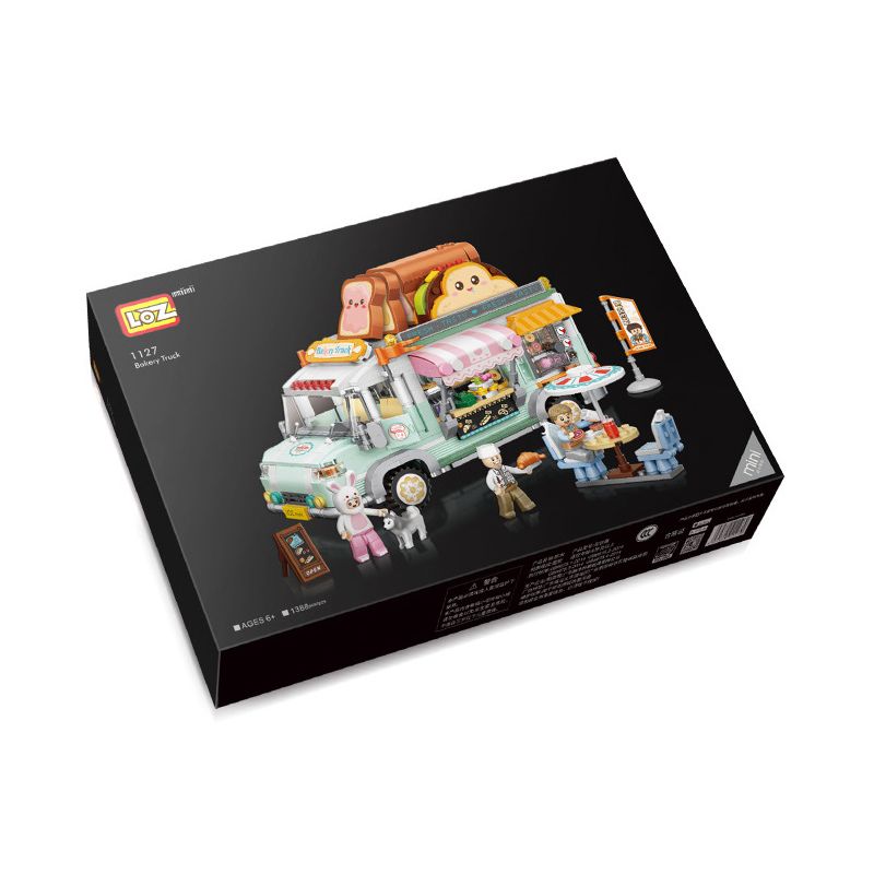 LOZ 1127 non Lego XE TẢI bộ đồ chơi xếp lắp ráp ghép mô hình City BAKERY TRUCK Thành Phố 1188 khối