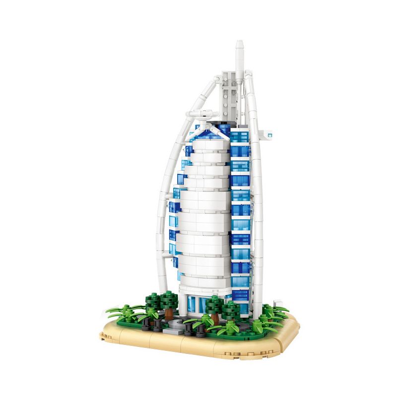 LOZ 1028 non Lego KHÁCH SẠN THUYỀN BUỒM bộ đồ chơi xếp lắp ráp ghép mô hình Buildings 962 khối