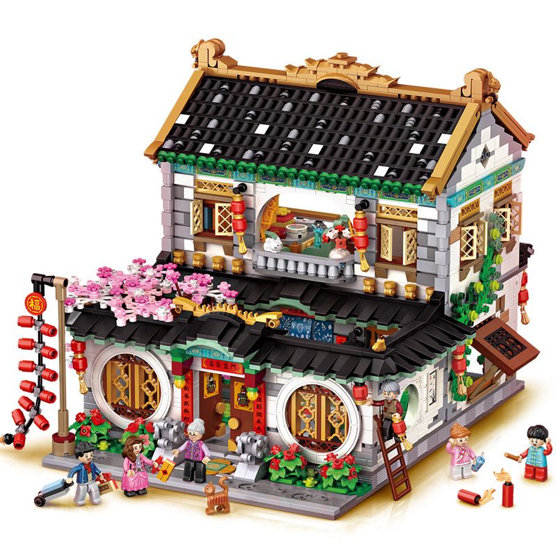 LOZ 1034 non Lego BỮA TỐI ĐÊM GIAO THỪA SIHEYUAN bộ đồ chơi xếp lắp ráp ghép mô hình Chinese Traditional Festivals Lễ Hội Cổ Truyền 3425 khối