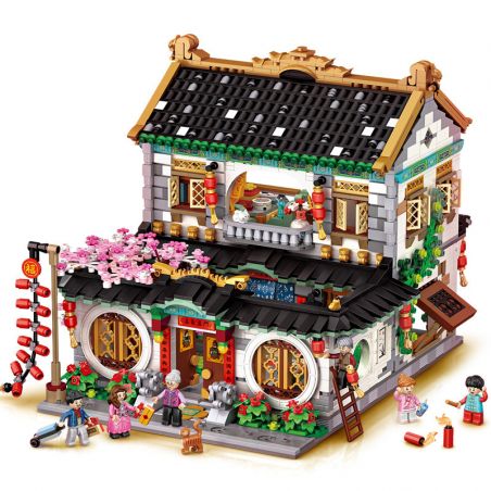 LOZ 1034 non  BỮA TỐI ĐÊM GIAO THỪA SIHEYUAN bộ đồ chơi xếp lắp ráp ghép mô hình Chinese Traditional Festivals Lễ Hội Cổ Truyền 3425 khối