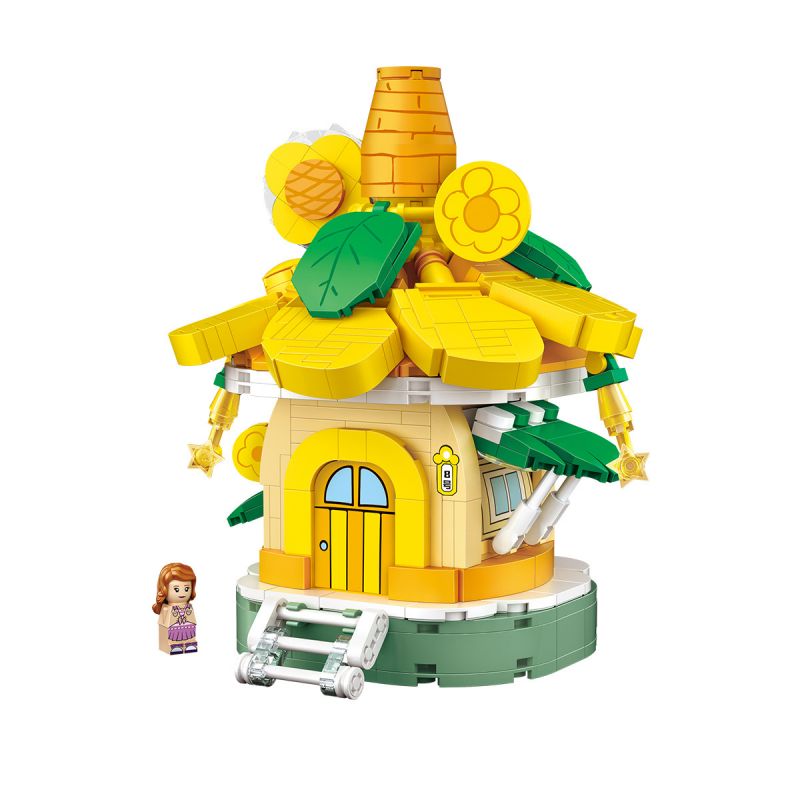 LOZ 4104 non Lego CỬA HÀNG HOA HƯỚNG DƯƠNG bộ đồ chơi xếp lắp ráp ghép mô hình 616 khối