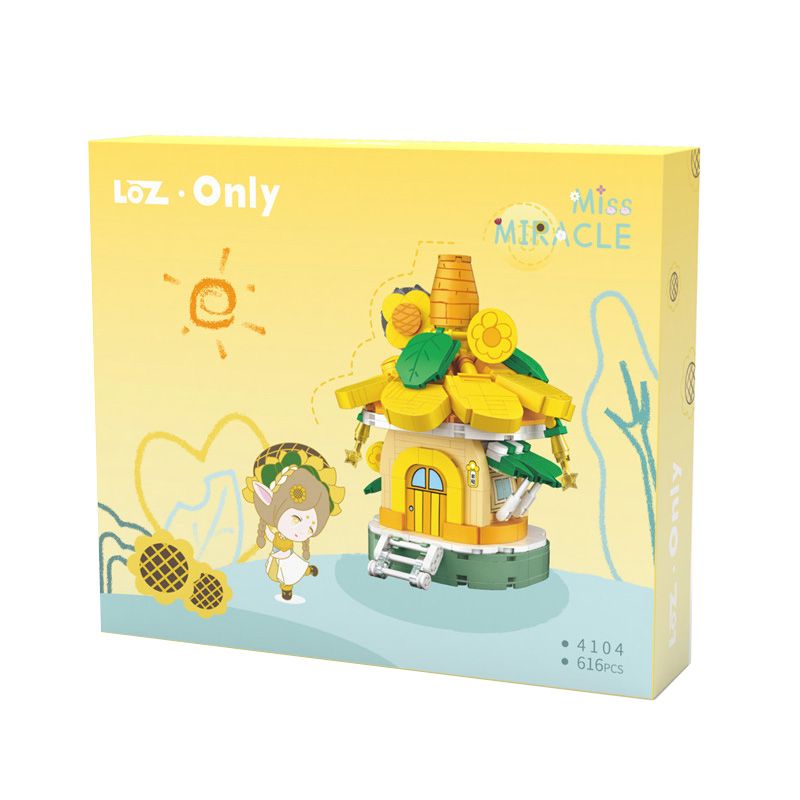 LOZ 4104 non  CỬA HÀNG HOA HƯỚNG DƯƠNG bộ đồ chơi xếp lắp ráp ghép mô hình 616 khối
