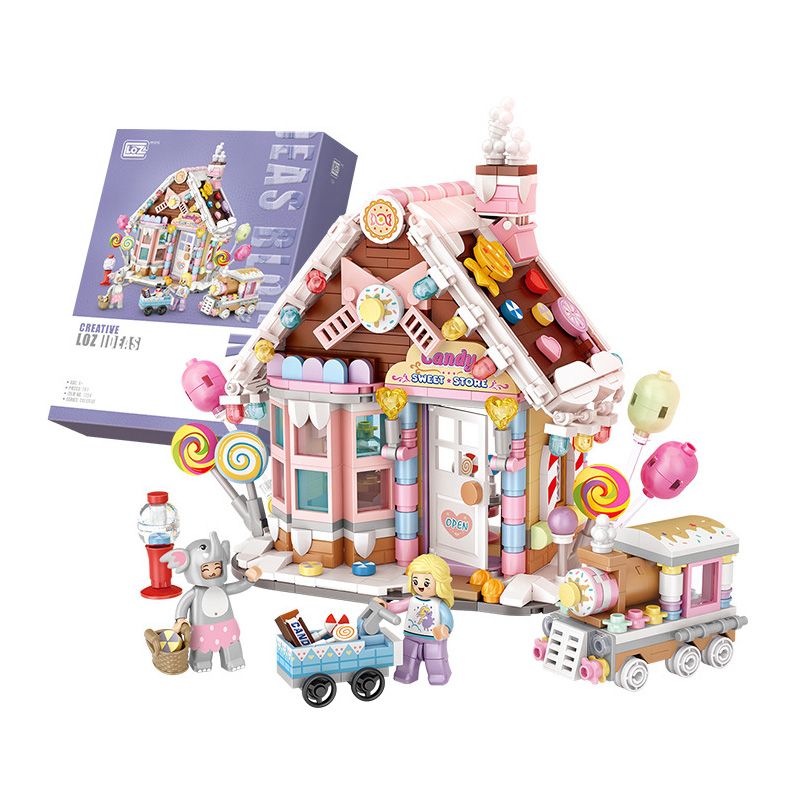 LOZ 1224 non  NHÀ KẸO bộ đồ chơi xếp lắp ráp ghép mô hình Christmas Giáng Sinh 781 khối