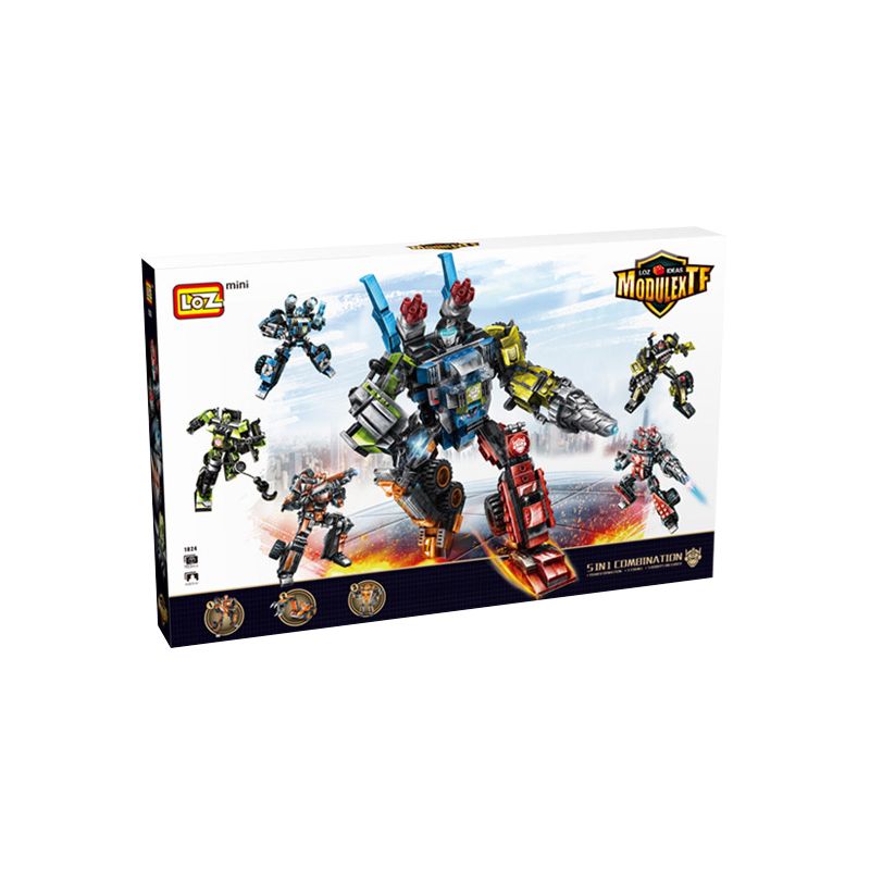 LOZ 1824 non Lego SIÊU NHÂN bộ đồ chơi xếp lắp ráp ghép mô hình Creator 3 In 1 MODULEXTF Sáng Tạo Với 3 Mẫu 1153 khối