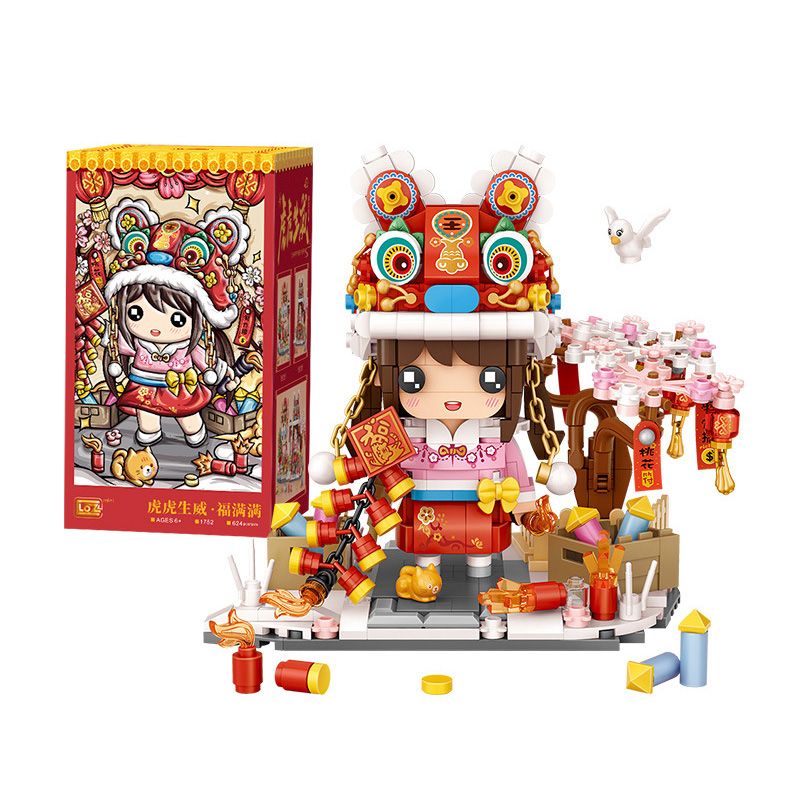 LOZ 1752 non Lego MẠNH MẼ VÀ HÙNG VĨ ĐẦY PHƯỚC LÀNH bộ đồ chơi xếp lắp ráp ghép mô hình Chinese Traditional Festivals Lễ Hội Cổ Truyền 624 khối