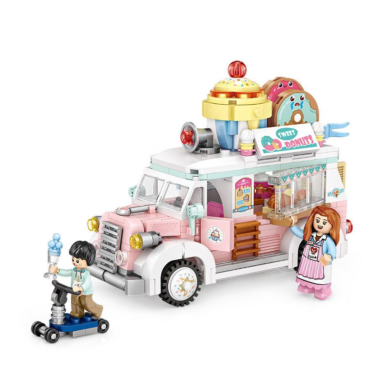 LOZ 1738 non Lego XE TRÁNG MIỆNG bộ đồ chơi xếp lắp ráp ghép mô hình 582 khối