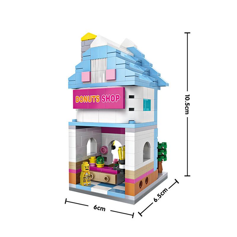 LOZ 1606 non  CỬA HÀNG BÁNH RÁN MINI STREET VIEW bộ đồ chơi xếp lắp ráp ghép mô hình Mini Modular DONUTS SHOP Đường Phố Thu Nhỏ 346 khối LOZ 1606 non  CỬA HÀNG BÁNH RÁN MINI STREET VIEW bộ đồ chơi xếp lắp ráp ghép mô hình Mini Modular DONUTS SHOP Đường Phố Thu Nhỏ 346 khối